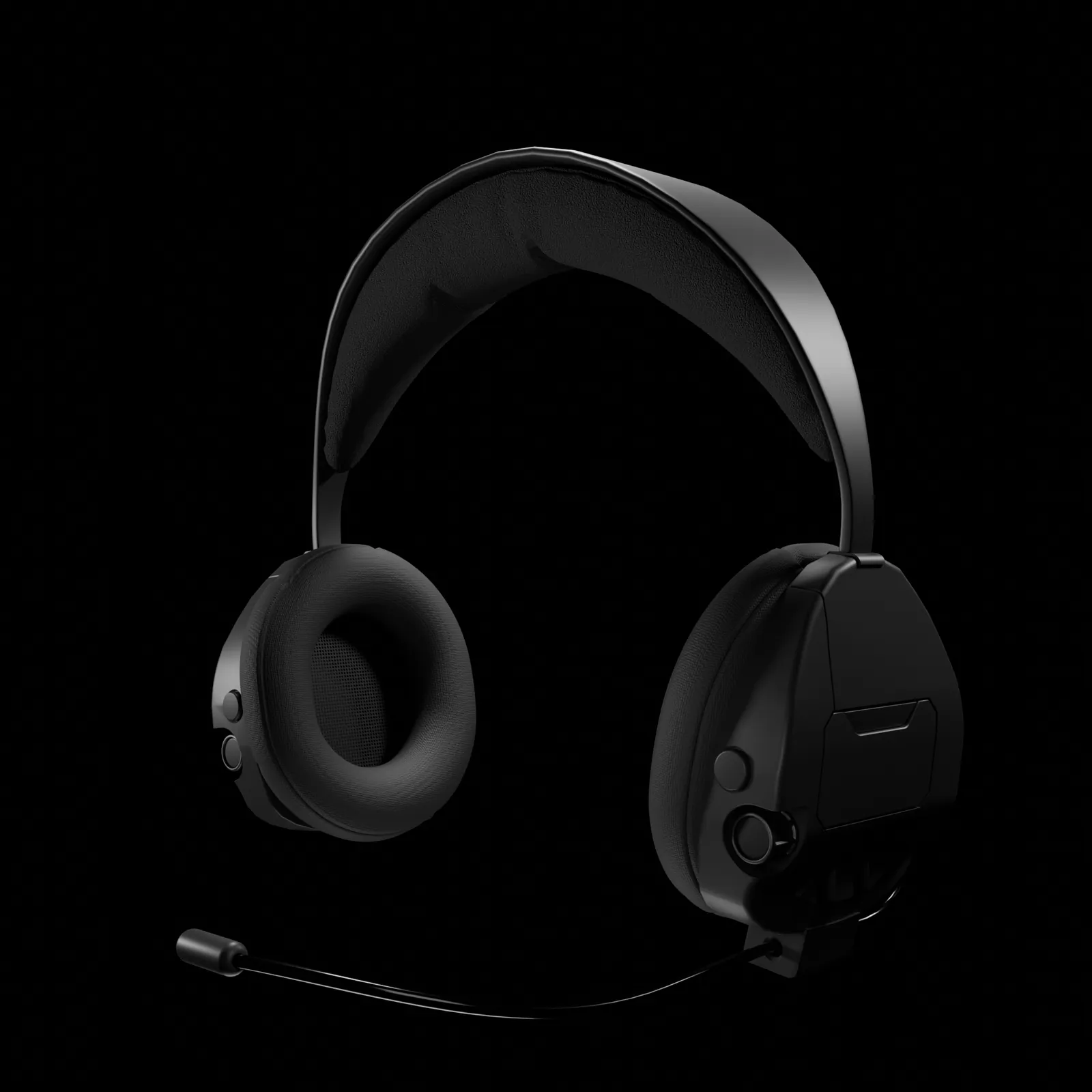 Tactical headset render, hard surface modelling