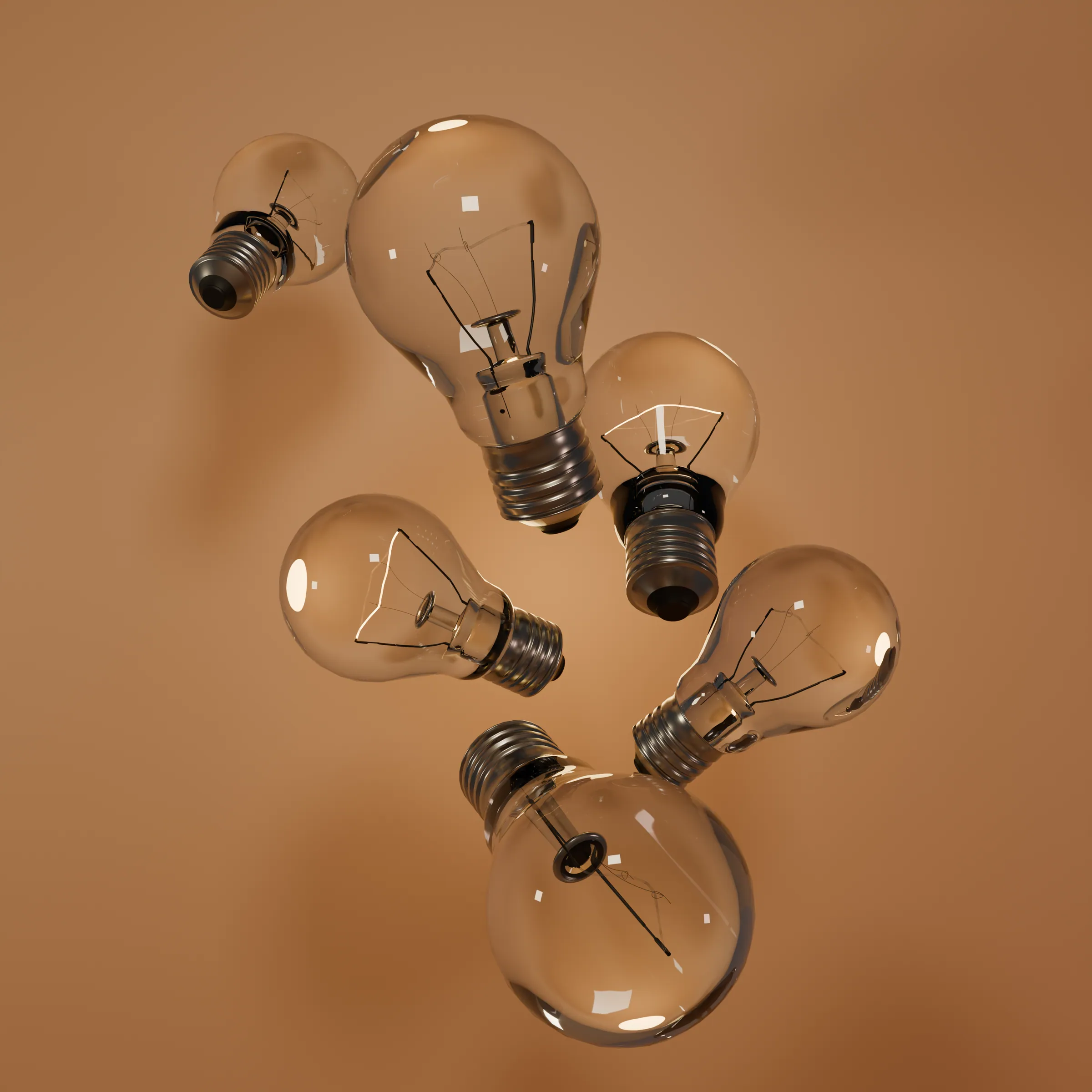 Light bulb product render on a clean sweep