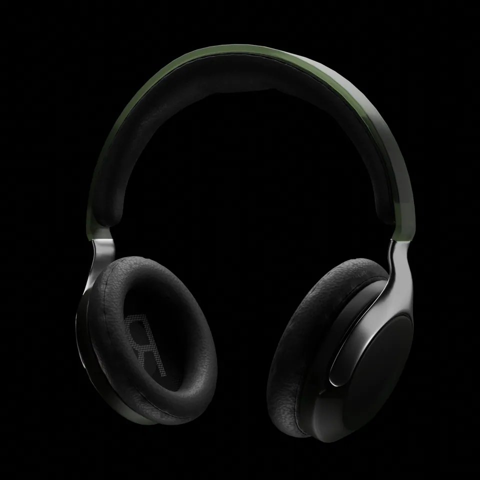 Studio headphones product render on a clean sweep