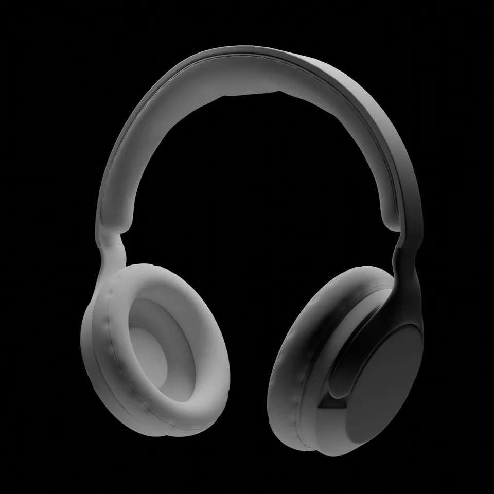 Studio headphones product render on a clean sweep
