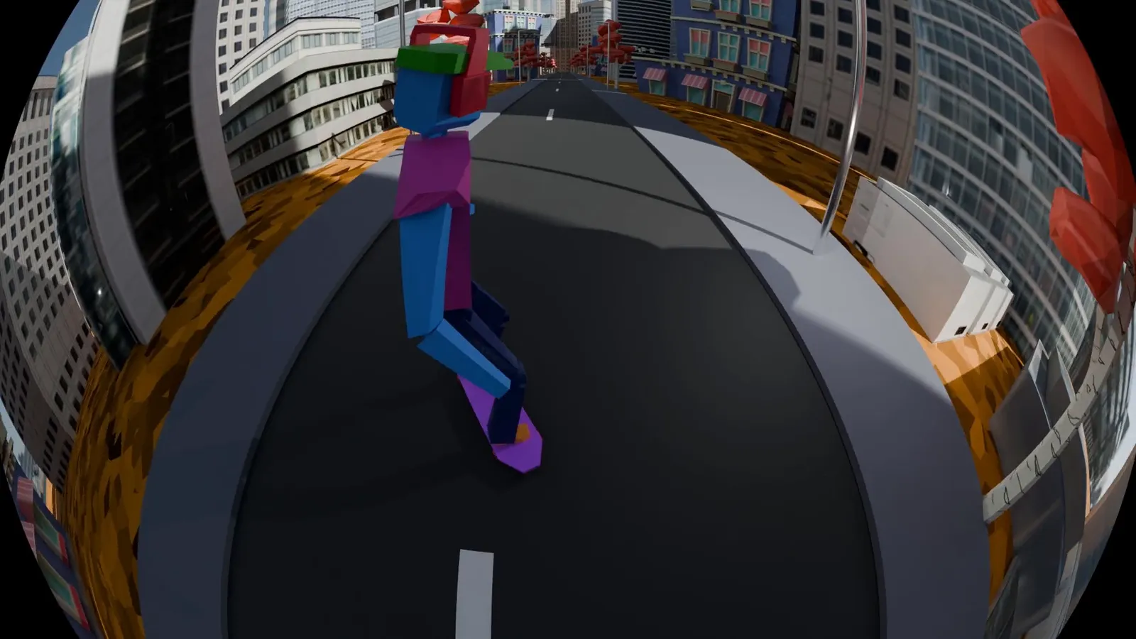 Looping animation still, figure skating motion study